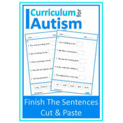 Finish The Sentence Cut & Paste Worksheets
